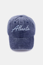 Charger l&#39;image dans la galerie, Zenana Washed ATLANTA Embroidered Baseball Cap