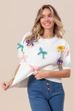 Load image into Gallery viewer, BiBi Bow Detail Puff Sleeve Sweater