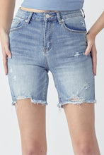 Cargar imagen en el visor de la galería, RISEN High Rise Distressed Denim Shorts