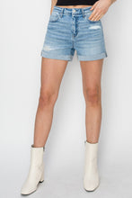 Cargar imagen en el visor de la galería, RISEN Distressed Mid-Rise Waist Denim Shorts