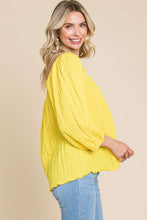 Cargar imagen en el visor de la galería, Culture Code Texture Square Neck Puff Sleeve Top