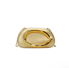 Load image into Gallery viewer, Women PU Leather Metal Handle Handbag &amp; Removable Strap Crossbody Shoulder Bag Hand-held Shoulder Clutch Bag