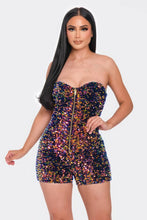 Charger l&#39;image dans la galerie, Multi Sequins Tube Top Romper