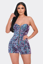 Charger l&#39;image dans la galerie, Multi Sequins Tube Top Romper