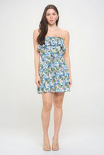 Load image into Gallery viewer, Berry Flower Ruffle Tube Top Mini Dress