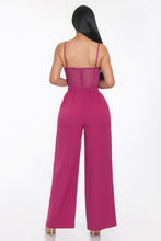 Load image into Gallery viewer, Mesh Insert Cup Wide Leg Jumpsuit