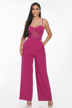 Load image into Gallery viewer, Mesh Insert Cup Wide Leg Jumpsuit