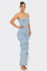 Stretch Denim Jumpsuit