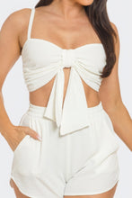 Load image into Gallery viewer, Front Oversized Bow Twisted Tie Top And Shorts Set