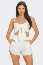 Load image into Gallery viewer, Front Oversized Bow Twisted Tie Top And Shorts Set