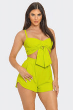 Charger l&#39;image dans la galerie, Front Oversized Bow Twisted Tie Top And Shorts Set