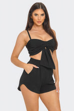 Load image into Gallery viewer, Front Oversized Bow Twisted Tie Top And Shorts Set