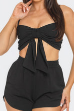 Load image into Gallery viewer, Front Oversized Bow Twisted Tie Top And Shorts Set