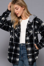 Charger l&#39;image dans la galerie, Plaid Print Hoodie Fleece Jacket