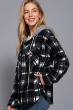 Charger l&#39;image dans la galerie, Plaid Print Hoodie Fleece Jacket