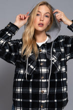 Charger l&#39;image dans la galerie, Plaid Print Hoodie Fleece Jacket