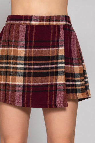 Wrap Plaid Jacquard Skort