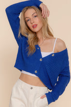 Cargar imagen en el visor de la galería, Long sleeve v-neck sweater cardigan