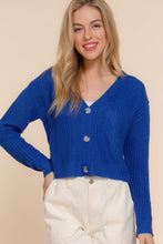 Cargar imagen en el visor de la galería, Long sleeve v-neck sweater cardigan