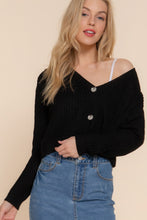 Load image into Gallery viewer, Long slv v-neck sweater cardigan