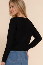 Cargar imagen en el visor de la galería, Long slv v-neck sweater cardigan