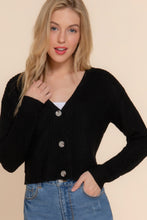 Cargar imagen en el visor de la galería, Long slv v-neck sweater cardigan