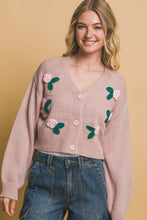 Charger l&#39;image dans la galerie, Mid cropped flower cardigan