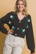 Charger l&#39;image dans la galerie, Mid cropped flower cardigan