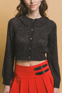 Short collard sweater (Black)