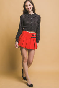 Short collard sweater (Black)