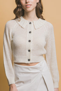 Short collard sweater (Off  White)