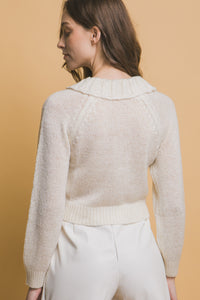 Short collard sweater (Off  White)