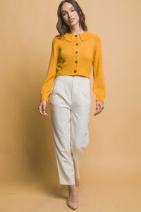 Short collard sweater (Yellow)