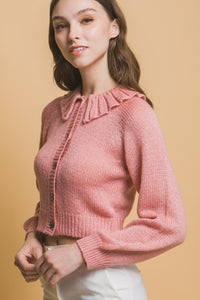 Short collard sweater (Pink)