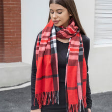 Charger l&#39;image dans la galerie, Plaid blanket scarf with tassel