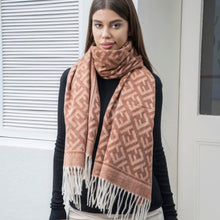 Charger l&#39;image dans la galerie, Maze pattern blanket scarf with tassel