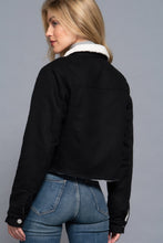 Cargar imagen en el visor de la galería, Button Closure Sherpa-lined Twill Jacket