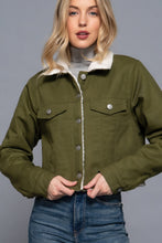 Cargar imagen en el visor de la galería, Button Closure Sherpa-lined Twill Jacket