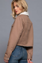 Cargar imagen en el visor de la galería, Button Closure Sherpa-lined Twill Jacket