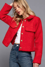 Load image into Gallery viewer, Long Slv Teddy Fleece Short Jacket