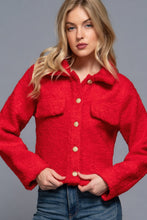 Load image into Gallery viewer, Long Slv Teddy Fleece Short Jacket