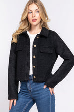 Cargar imagen en el visor de la galería, Long Slv Teddy Fleece Short Jacket