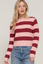 Charger l&#39;image dans la galerie, Long Slv Crew Neck Stripe Sweater