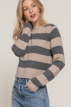 Charger l&#39;image dans la galerie, Long Slv Crew Neck Stripe Sweater