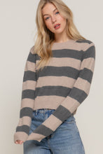 Charger l&#39;image dans la galerie, Long Slv Crew Neck Stripe Sweater