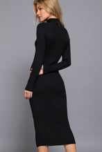 Load image into Gallery viewer, Long Sleeve High Neck Sweater Long Dress