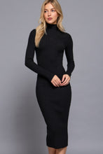 Load image into Gallery viewer, Long Sleeve High Neck Sweater Long Dress