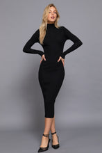 Load image into Gallery viewer, Long Sleeve High Neck Sweater Long Dress