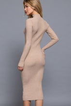 Load image into Gallery viewer, Long Sleeve High Neck Sweater Long Dress