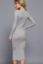 Charger l&#39;image dans la galerie, Long Sleeve High Neck Sweater Long Dress